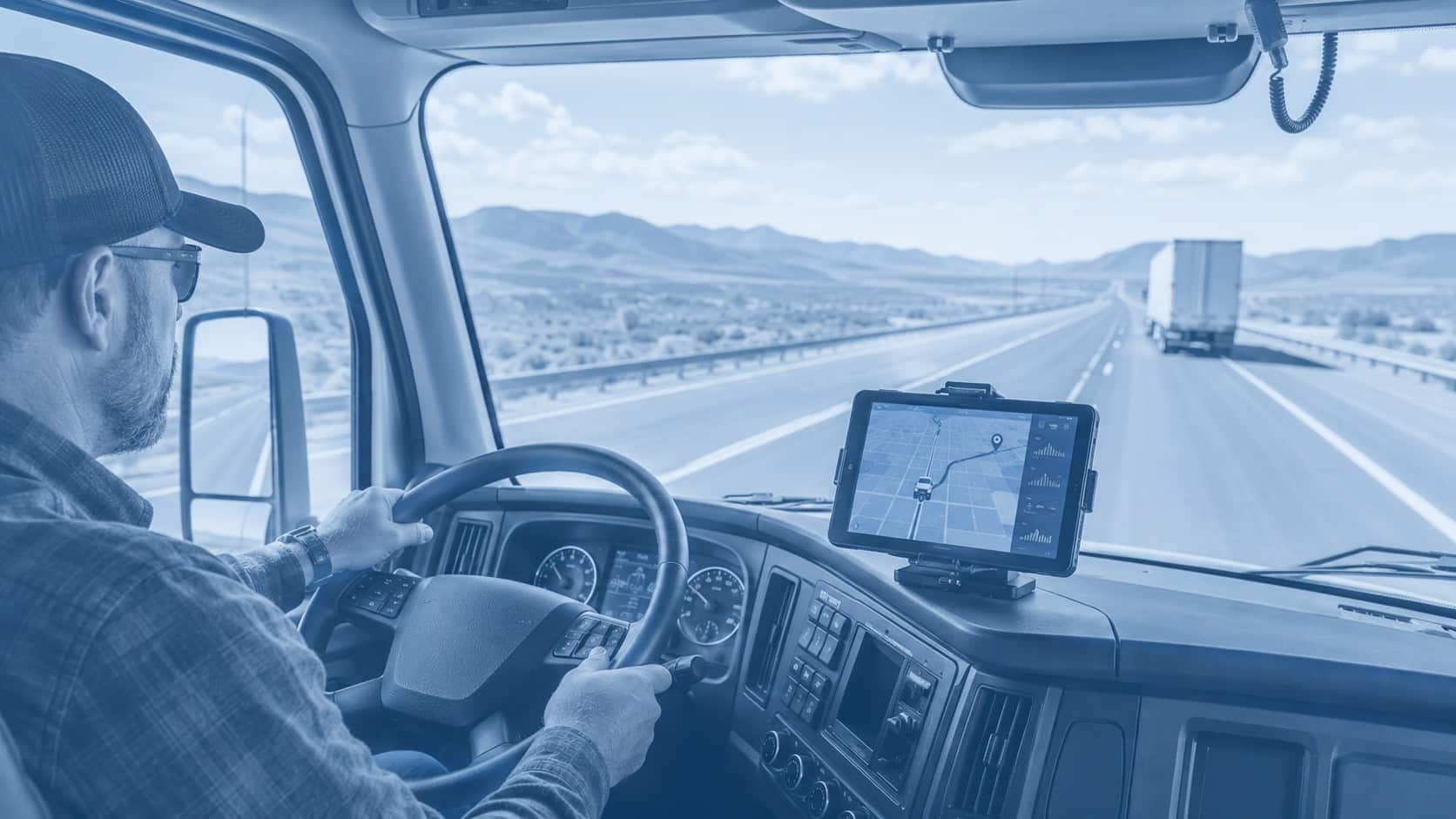 What is fleet tracking shown through a truck dashboard with GPS route monitoring and real-time vehicle location data